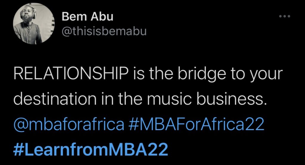 Tweet about MBA 2022