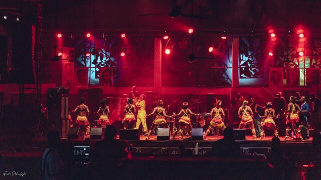 Femi Kuti and the Positive force perfroming at the New Afrika Shrine