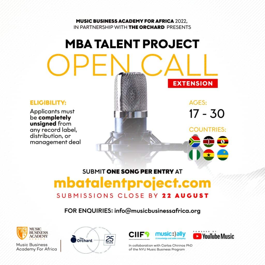 a flyer advertising the MBA talent project 2022