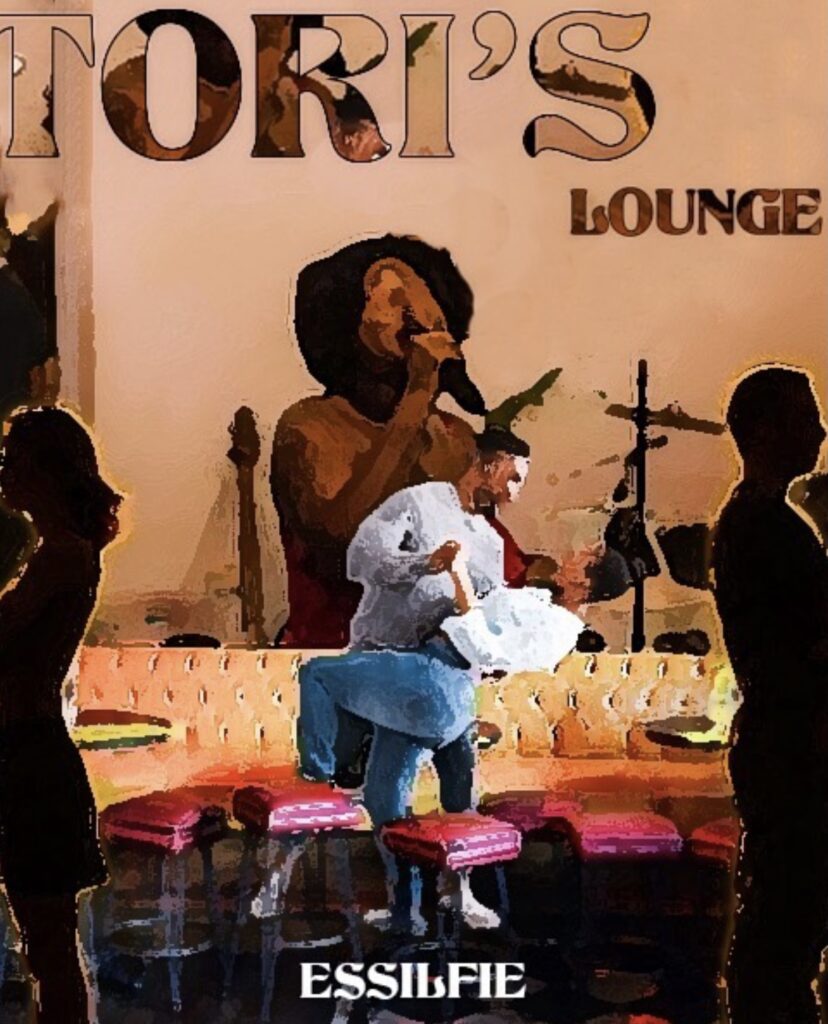 Essilfie's EP, Tori's lounge artwork showing paintings of people