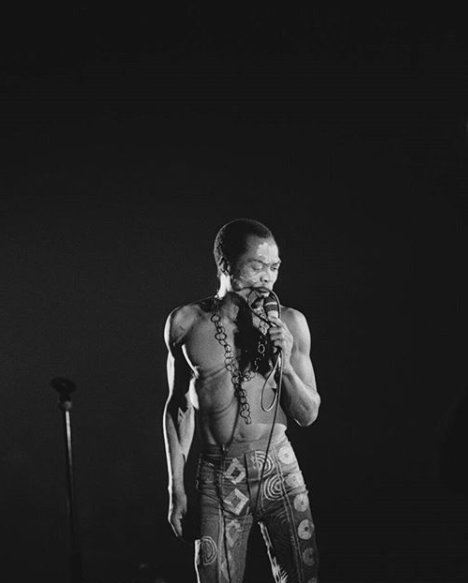 Fela performing on stage