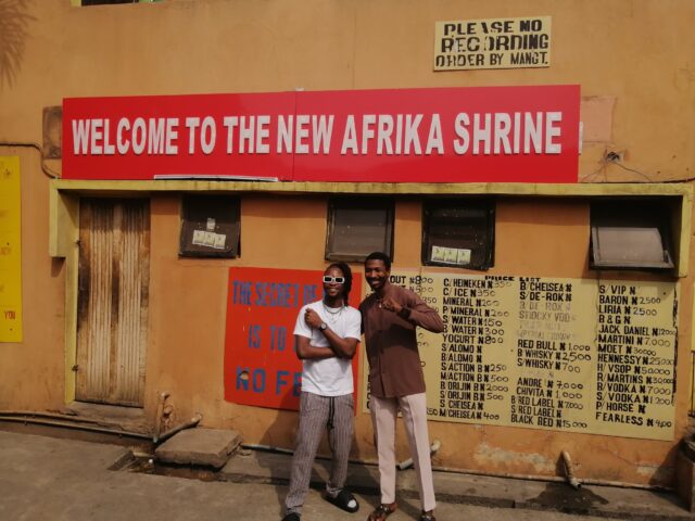 Laycon and Made Kuti at the New Afrika Shrine