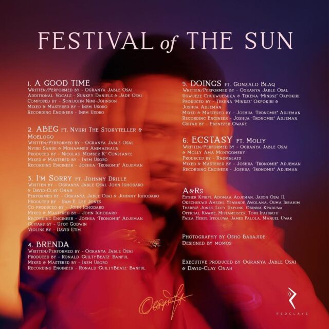 Ogranya, festival of the sun EP tracklist and credits