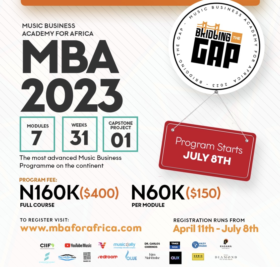 Music business academy for Africa flyer