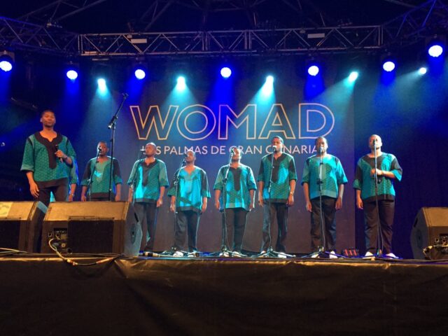 Ladysmith Black Mambazo performing at WOMAD Festival on The Canary Islands, Spain