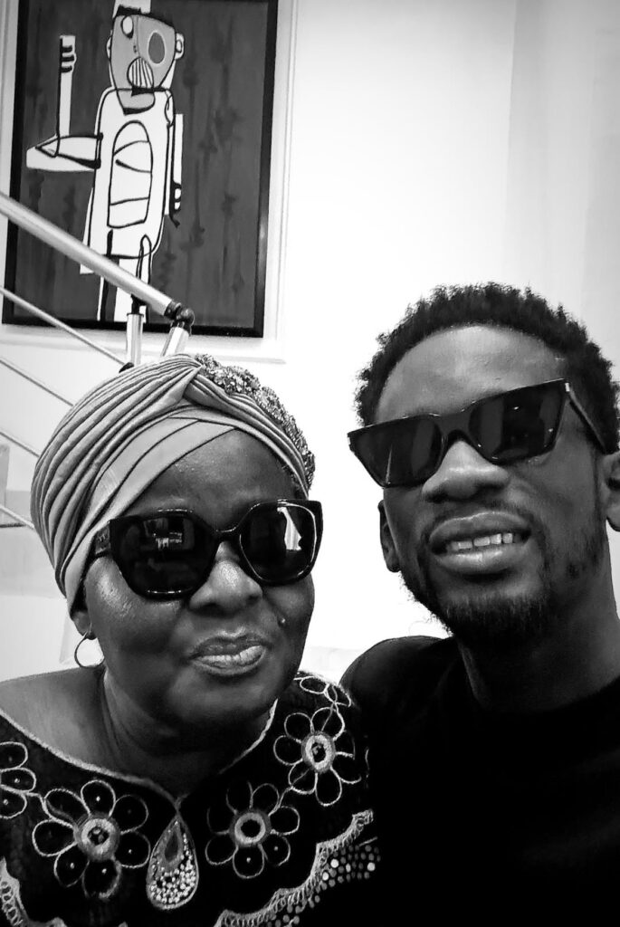 Mr Eazi and his late mother Mrs Edith Ajibade